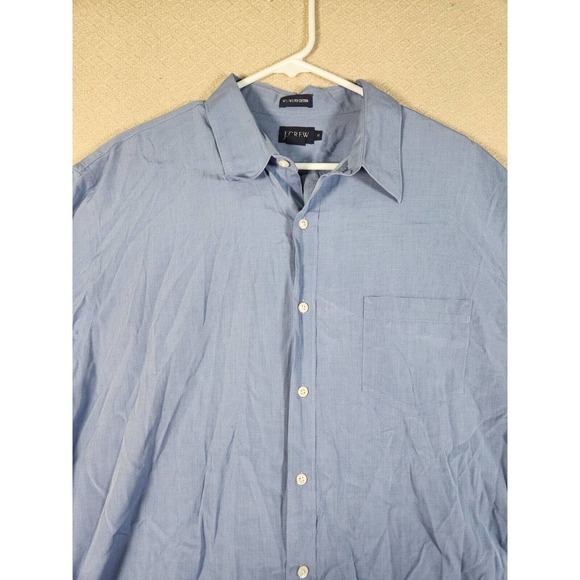 Vintage J Crew Shirt Mens XL 80s 2 Ply Cotton Button Up Regular Fit Blue EUC - Picture 2 of 12